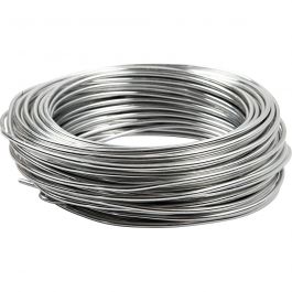 Aluminium Wire, thickness 3 mm, silver, round, 29m