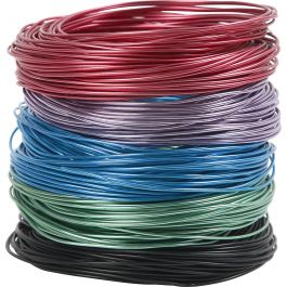 Aluminium Wire, thickness 1,5 mm, asstd colours, 5x20m