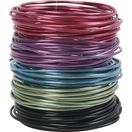 Aluminium Wire, thickness 3 mm, asstd. colours, 5x5m