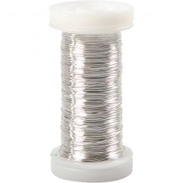 Silver-plated Wire,  50 g, thickness 0,3 mm, silver-plated, 100m