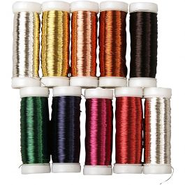 Floral Wire, thickness 0,18 mm, approx. 10x125 m, 10x50g