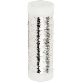 Silver-plated Wire,  50 g, thickness 0,2 mm, silver-plated, 110m