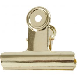 Metal Bulldog Clip, brass, W: 7,5 cm, 6 pc/ 1 pack [HOB-51769]
