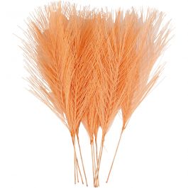 Artificial feathers, orange, L: 15 cm, W: 8 cm, 10 pc/ 1 pack [HOB-518052]