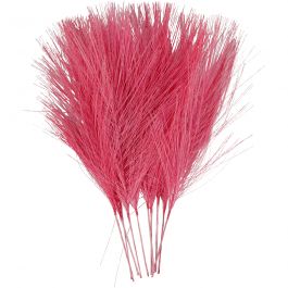 Artificial feathers, pink, L: 15 cm, W: 8 cm, 10 pc/ 1 pack [HOB-518054]