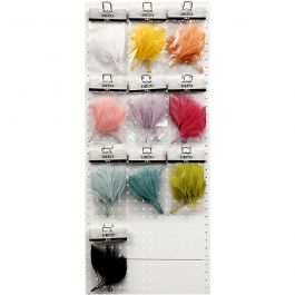 Artificial feathers, assorted colours, L: 15 cm, W: 8 cm, 10x10 pack/ 1 pack [HOB-51807]