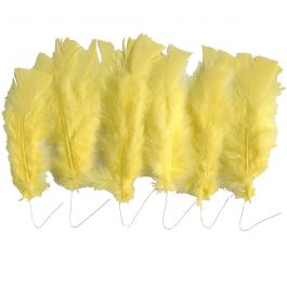 Feathers, yellow, L: 11-17 cm, 18 bundle/ 1 pack [HOB-51848]