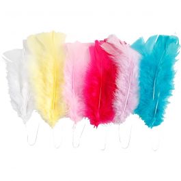 Feathers, assorted colours, L: 11-17 cm, 18 bundle/ 1 pack [HOB-518490]