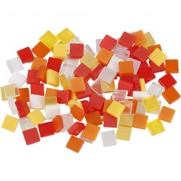 Mini Mosaic, red/orange harmony, size 5x5 mm, thickness 2 mm, 25 g/ 1 pack [HOB-51924]