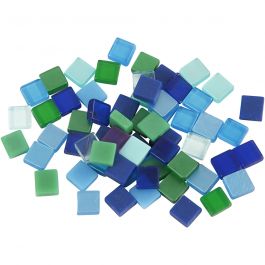 Mini Mosaic, blue/green harmony, size 5x5 mm, thickness 2 mm, 25 g/ 1 pack [HOB-51929]