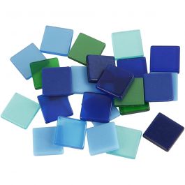 Mini Mosaic, blue/green harmony, size 10x10 mm, thickness 2 mm, 25 g/ 1 pack [HOB-51930]