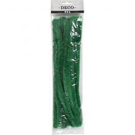 Pipe Cleaners, dark green, L: 30 cm, thickness 15 mm, 15 pc/ 1 pack [HOB-52104]
