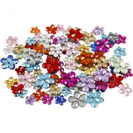 Rhinestones, assorted colours, D: 6+10+12 mm, 252 pc/ 1 pack [HOB-522030]