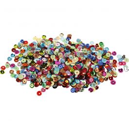 Sequins, round, D: 6 mm, 100 g/ 1 pack [HOB-52230]
