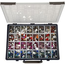 Rhinestones, assorted colours, D: 6-16 mm, 32x360 pc/ 1 pack [HOB-52240]