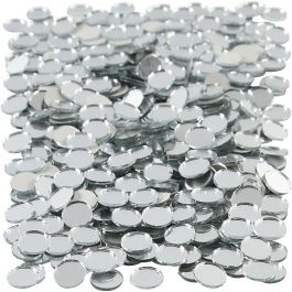 Mirror Mosaic Tiles, round, D: 10 mm, thickness 2 mm, 500 pc/ 1 pack [HOB-52294]