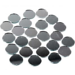 Mirror Mosaic Tiles, round, D: 18 mm, thickness 2 mm, 400 pc/ 1 pack [HOB-52295]