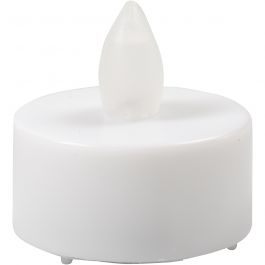 LED Tea Light Candles, white, H: 35 mm, D: 38 mm, 24 pc/ 1 pack [HOB-52339]