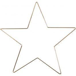 Star ornament, gold, D: 30 cm, thickness 3 mm, 1 pc [HOB-52423]