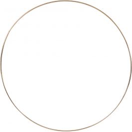 Metal Wire Ring, dia. 30 cm, thickness 3 mm, gold, 1 pc [HOB-52429]