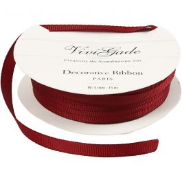 Decoration Ribbon, red, W: 6 mm, 15 m/ 1 roll [HOB-52482]