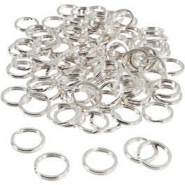 Split Ring, silver-plated, D: 15 mm, 100 pc/ 1 pack [HOB-52605]