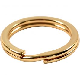 Split Ring, gold-plated, D: 15 mm, 15 pc/ 1 pack [HOB-52610]