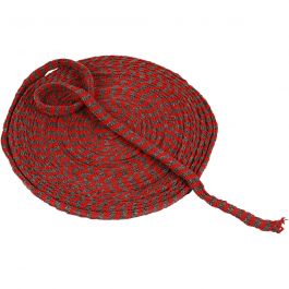 Knitted Tube, christmas red/grey, W: 10 mm, 10 m/ 1 roll [HOB-53101]