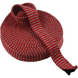 Knitted Tube, christmas red/grey, W: 40 mm, 10 m/ 1 roll [HOB-53141]