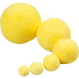 Compressed Cotton Ball, yellow, D: 12+15+20+30+40+50 mm, 90 pc/ 1 pack [HOB-54102]