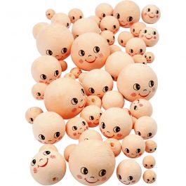 Heads, light beige, D: 12+18+22+30+40 mm, 100 pc/ 1 pack [HOB-54200]