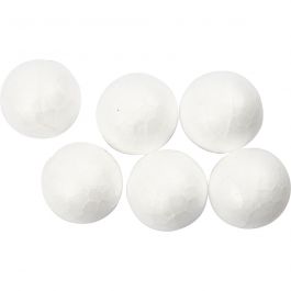 Polystyrene Balls, D: 1,5 cm, white, polystyrene, 200pcs [HOB-542990]