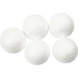 Polystyrene Balls, white, D: 2 cm, 200 pc/ 1 pack [HOB-543000]