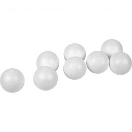 Polystyrene Balls, white, D: 4 cm, 100 pc/ 1 pack [HOB-543022]