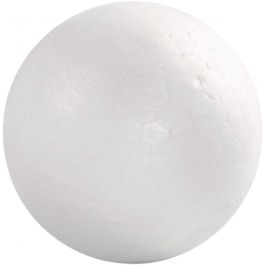 Polystyrene Balls, white, D: 6 cm, 50 pc/ 1 pack [HOB-543062]