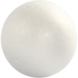 Polystyrene Balls, white, D: 8 cm, 5 pc/ 1 pack [HOB-543080]