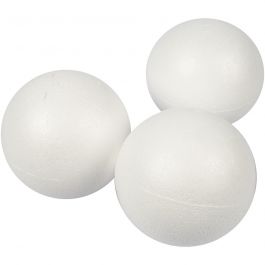 Polystyrene Balls, white, D: 8 cm, 25 pc/ 1 pack [HOB-54308]