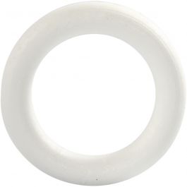 Ring, white, size 12 cm, thickness 20 mm, 1 pc [HOB-54316]