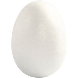 Polystyrene Eggs, white, H: 4,8 cm, 10 pc/ 1 pack [HOB-543190]