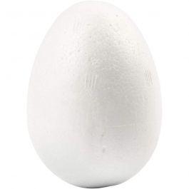 Polystyrene Eggs, white, H: 6 cm, 50 pc/ 1 pack [HOB-543201]