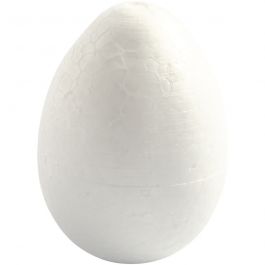 Polystyrene Eggs, white, H: 10 cm, 5 pc/ 1 pack [HOB-543220]