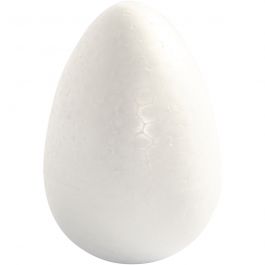 Polystyrene Eggs, white, H: 12 cm, 5 pc/ 1 pack [HOB-543231]