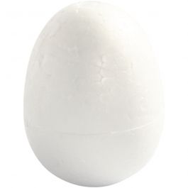 Polystyrene Eggs, white, H: 7 cm, 5 pc/ 1 pack [HOB-543250]