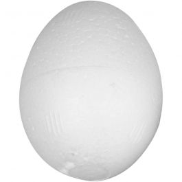 Polystyrene Eggs, white, H: 3,7 cm, 100 pc/ 1 pack [HOB-543262]