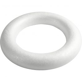 Half rounded rings, white, size 35 cm, thickness 46 mm, 1 pc [HOB-54351]