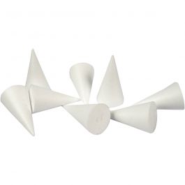Cone, white, H: 11 cm, D: 5,5 cm, 50 pc/ 1 pack [HOB-543581]