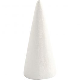 Cone, white, H: 14,5 cm, D: 6 cm, 5 pc/ 1 pack [HOB-543600]