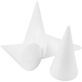 Cone, white, H: 14,5 cm, D: 6 cm, 25 pc/ 1 pack [HOB-54360]