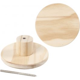 Coat Hook, round, D: 11 cm, depth 4,5 cm, pine, 1pc [HOB-54406]