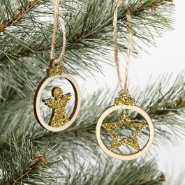 Hanging Christmas ornament, dia. 3 cm, thickness 2,7 mm, 24 pc/ 1 pack [HOB-54464]